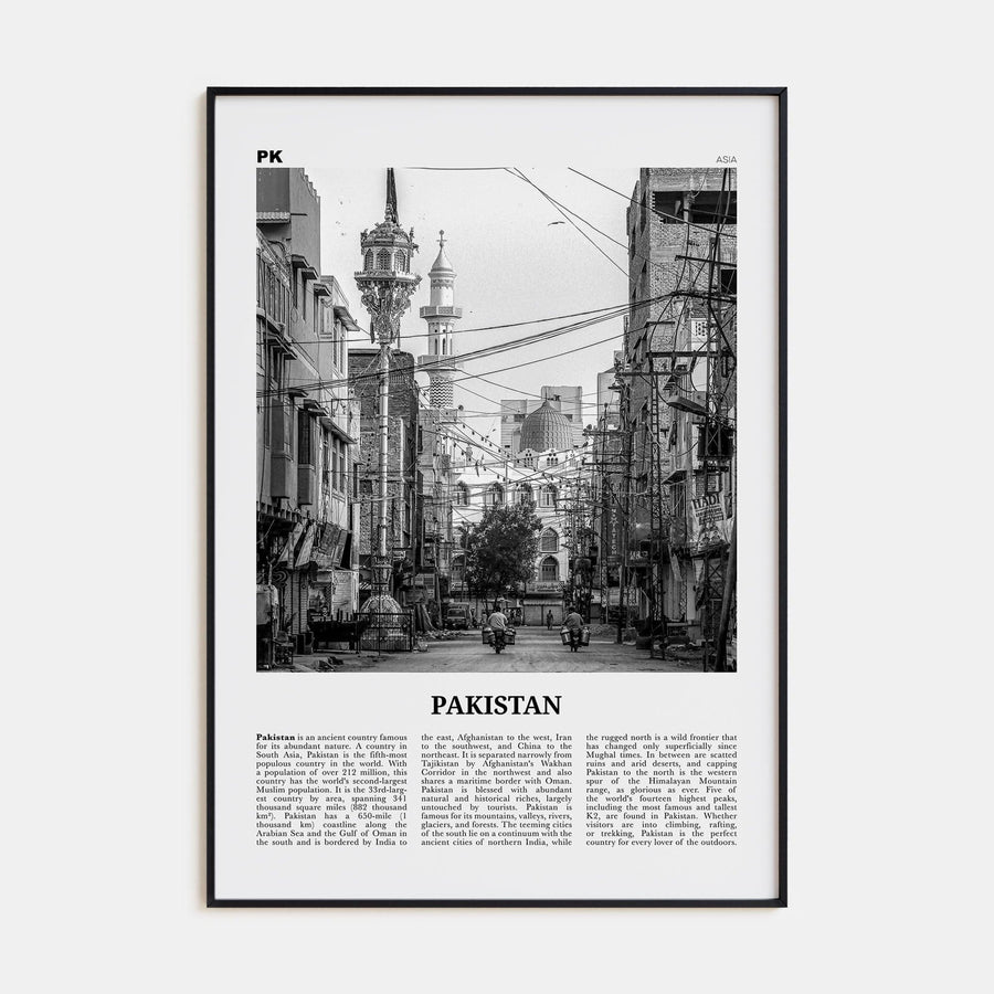 Pakistan No 1 Poster None / 8x12 in Nbourhood Travel B&W Poster