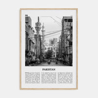 Pakistan No 1 Poster Natural Wood / 8x12 in Nbourhood Travel B&W Poster