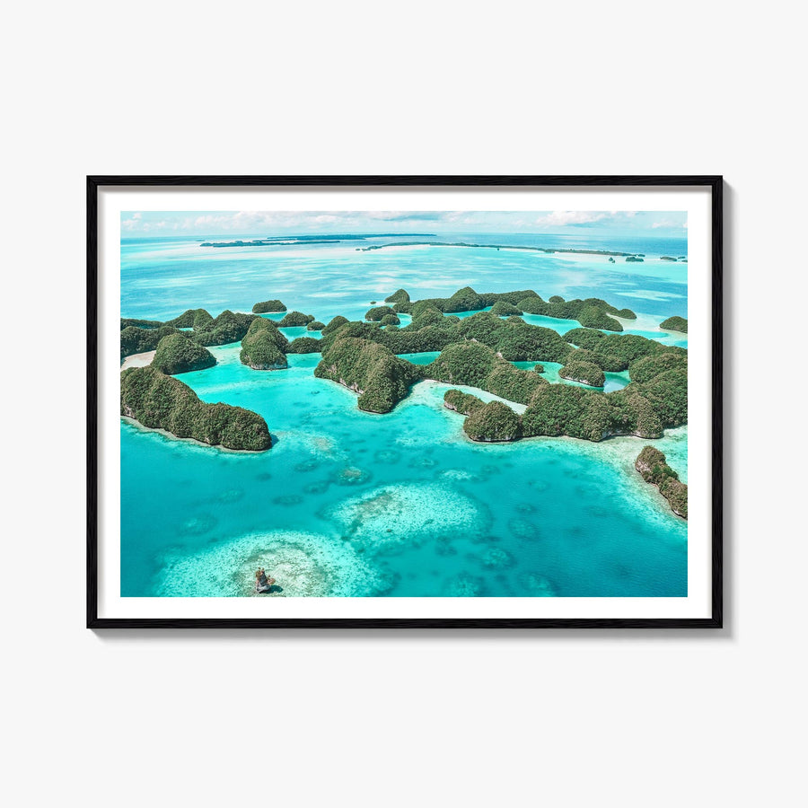 Palau colorful photo poster of Oceania – horizontal wall art, unframed print shown in interior mockup
