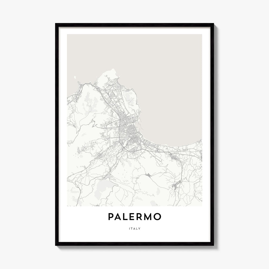 Palermo Map Poster, framed poster mockup