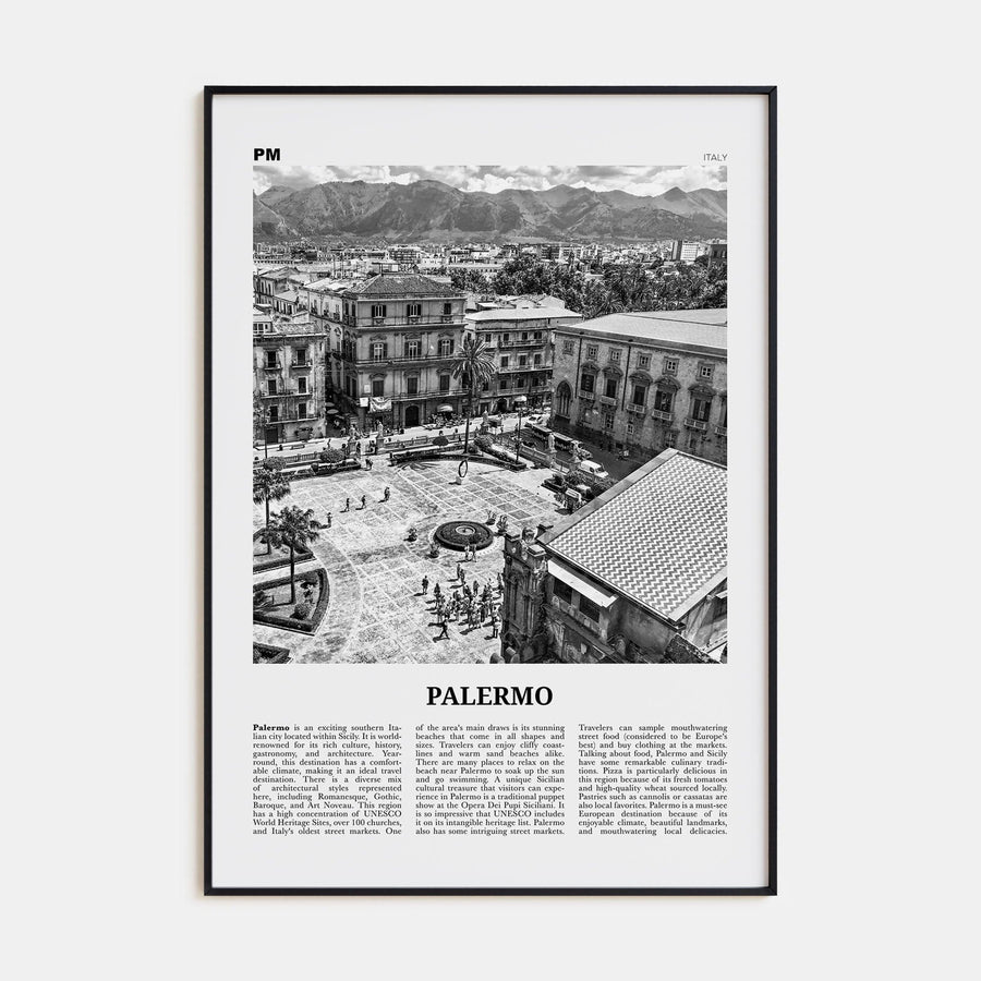 Palermo Poster None / 8x12 in Nbourhood Travel B&W Poster