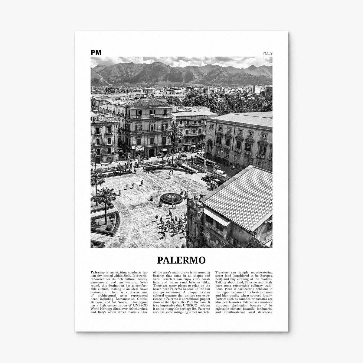 Palermo Newspaper Poster, print only (unframed)