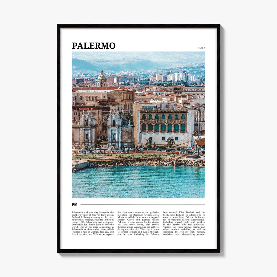 Palermo Travel Poster, framed poster mockup