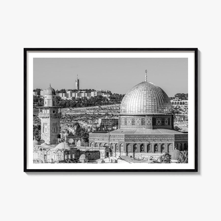 Palestine black & white photo poster of Middle East – horizontal wall art, unframed print shown in interior mockup
