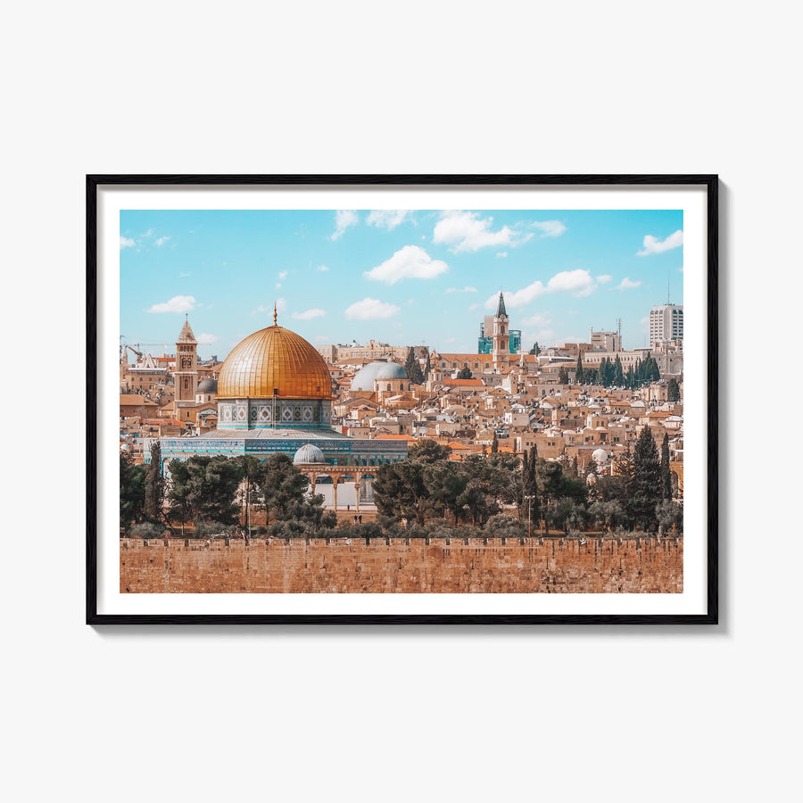 Palestine colorful photo poster of Middle East – horizontal wall art, unframed print shown in interior mockup