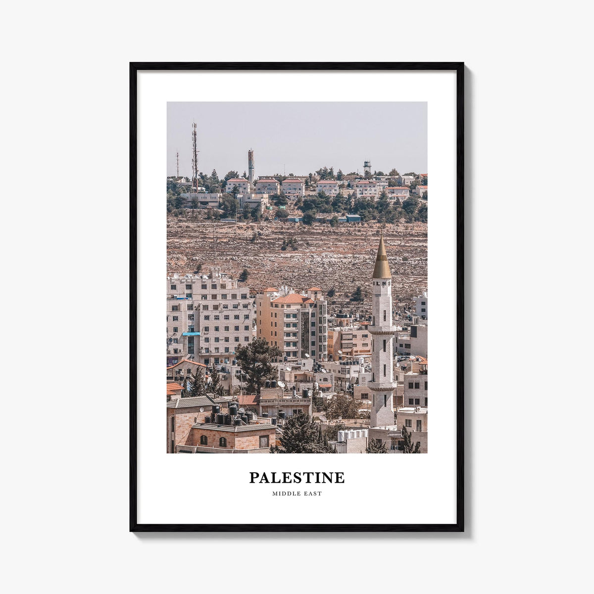 Palestine no. 1 colorful classic poster of Middle East – vertical wall art, unframed print shown in interior mockup