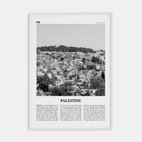 Palestine No 1 Poster White Wood / 8x12 in Nbourhood Travel B&W Poster