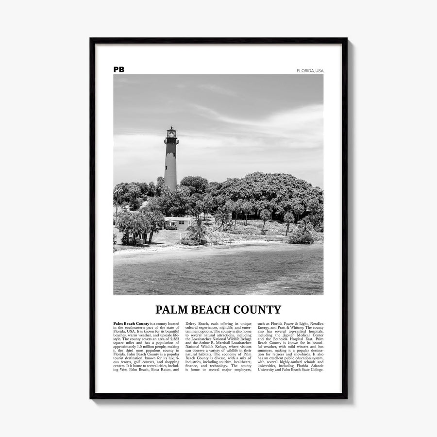 Palm Beach County Newspaper Poster, framed poster mockup
