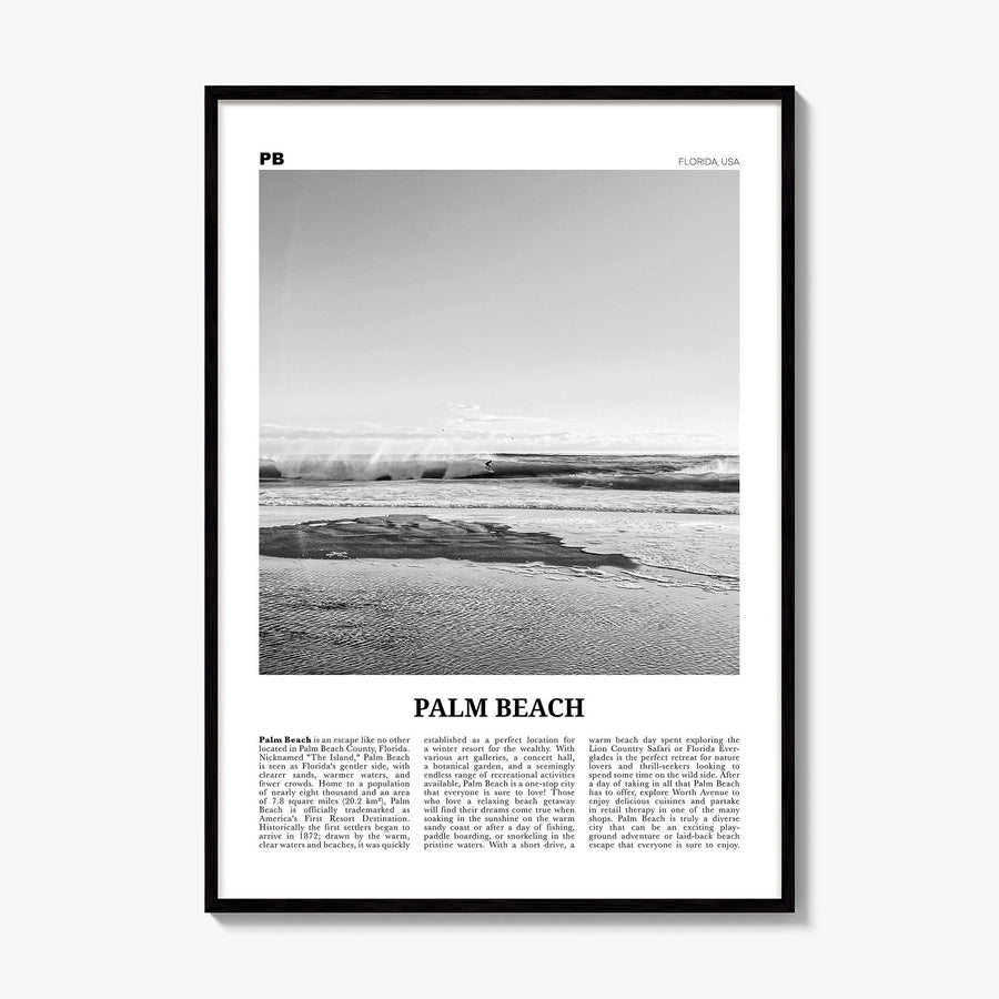 Palm Beach, Florida Newspaper Poster, framed poster mockup