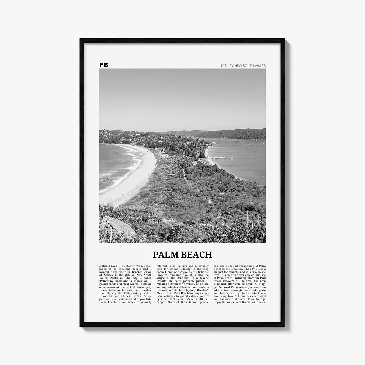 Palm Beach, New South Wales Newspaper Poster