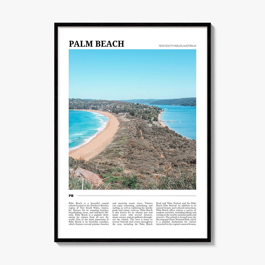 Palm Beach, New South Wales Travel Poster, framed poster mockup