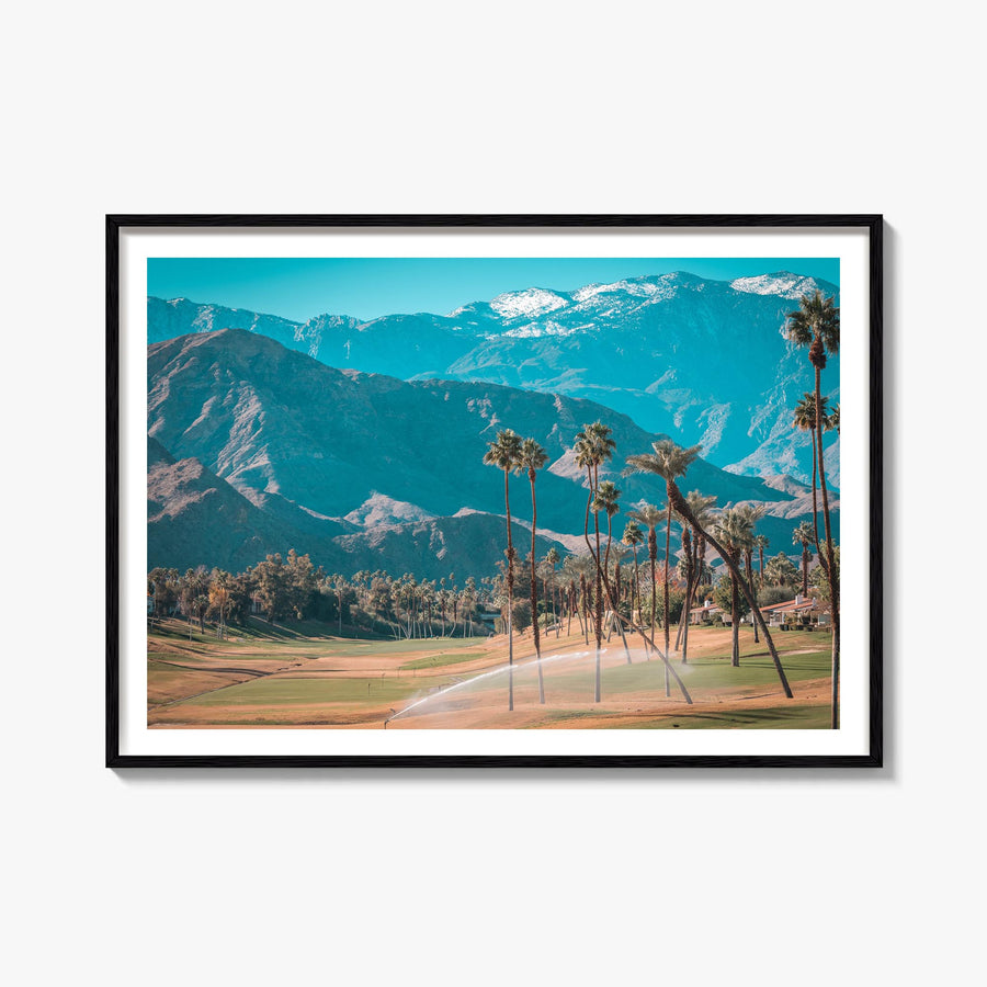 Palm Desert colorful photo poster of California, USA – horizontal wall art, unframed print shown in interior mockup