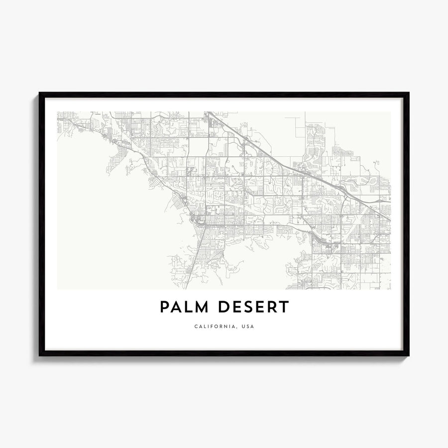 Palm Desert Map Poster, framed poster mockup