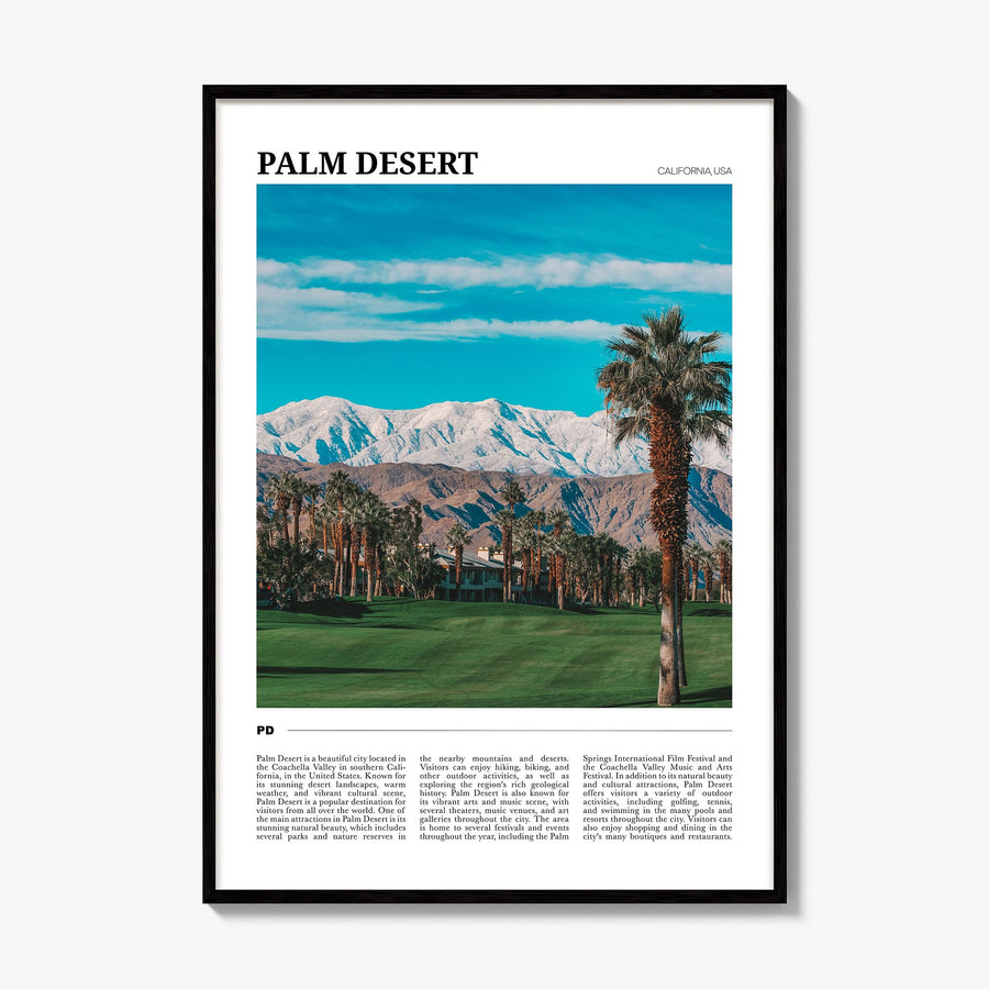 Palm Desert Travel Poster, framed poster mockup