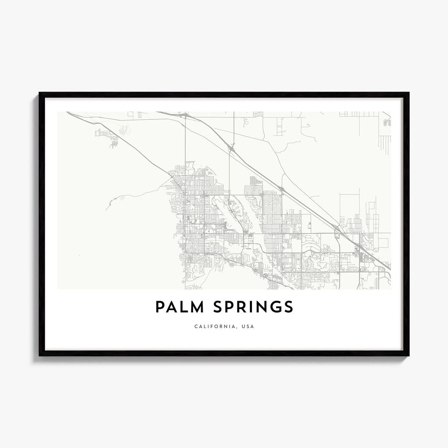 Palm Springs Map Poster, framed poster mockup