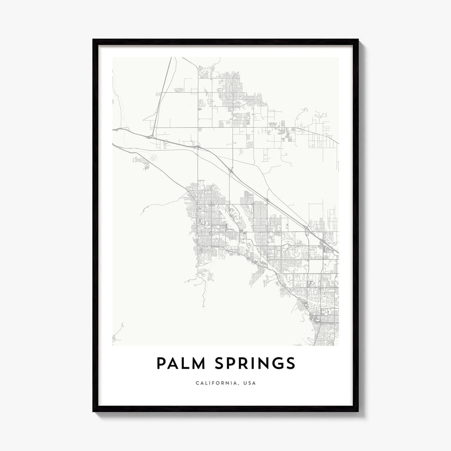 Palm Springs Map Poster, framed poster mockup