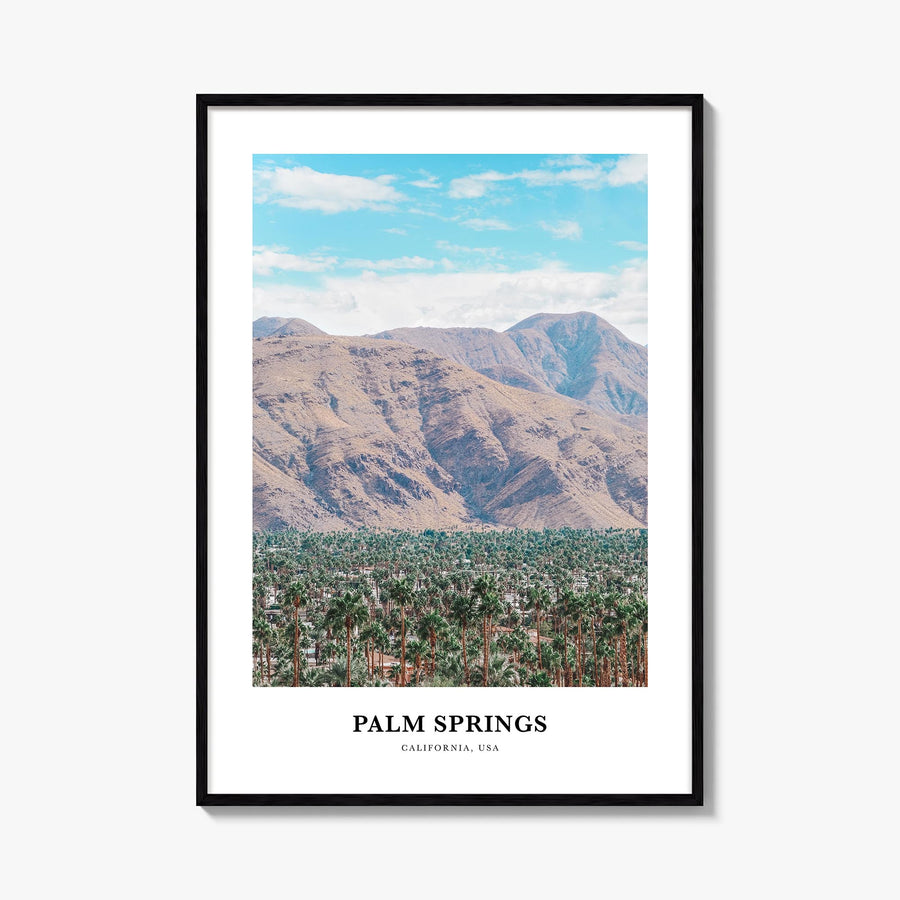 Palm Springs no. 2 colorful classic poster of California, USA – vertical wall art, unframed print shown in interior mockup