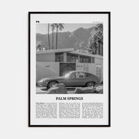 Palm Springs No 2 Poster Black Wood / 8x12 in Nbourhood Travel B&W Poster