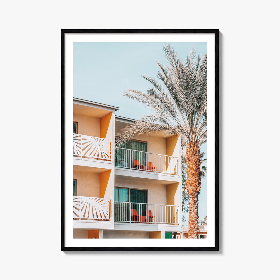Palm Springs no. 3 colorful photo poster of California, USA – vertical wall art, unframed print shown in interior mockup