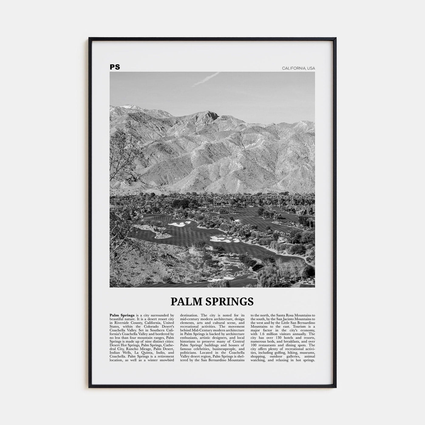 Palm Springs No 3 Poster None / 8x12 in Nbourhood Travel B&W Poster