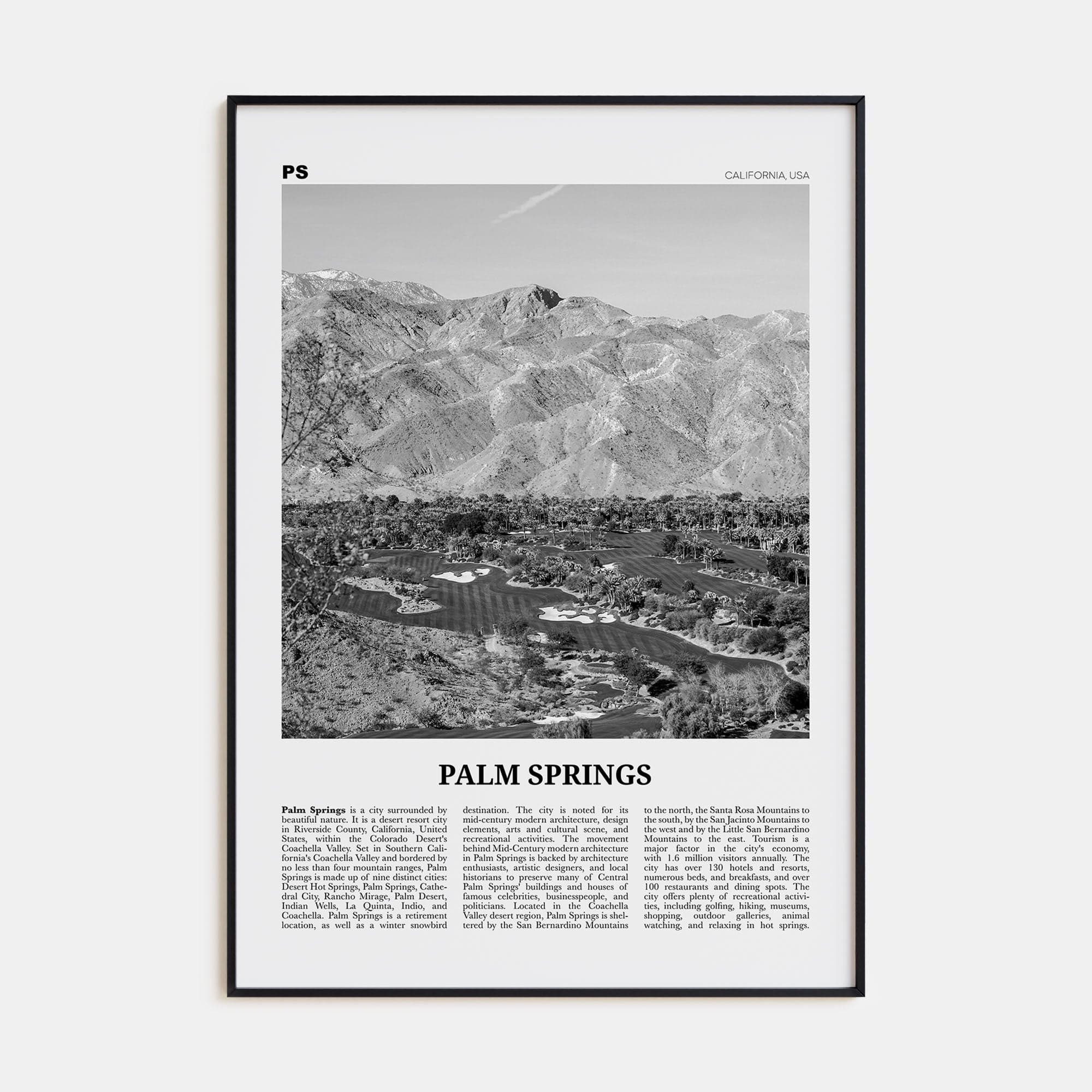 Palm Springs No 3 Poster None / 8x12 in Nbourhood Travel B&W Poster