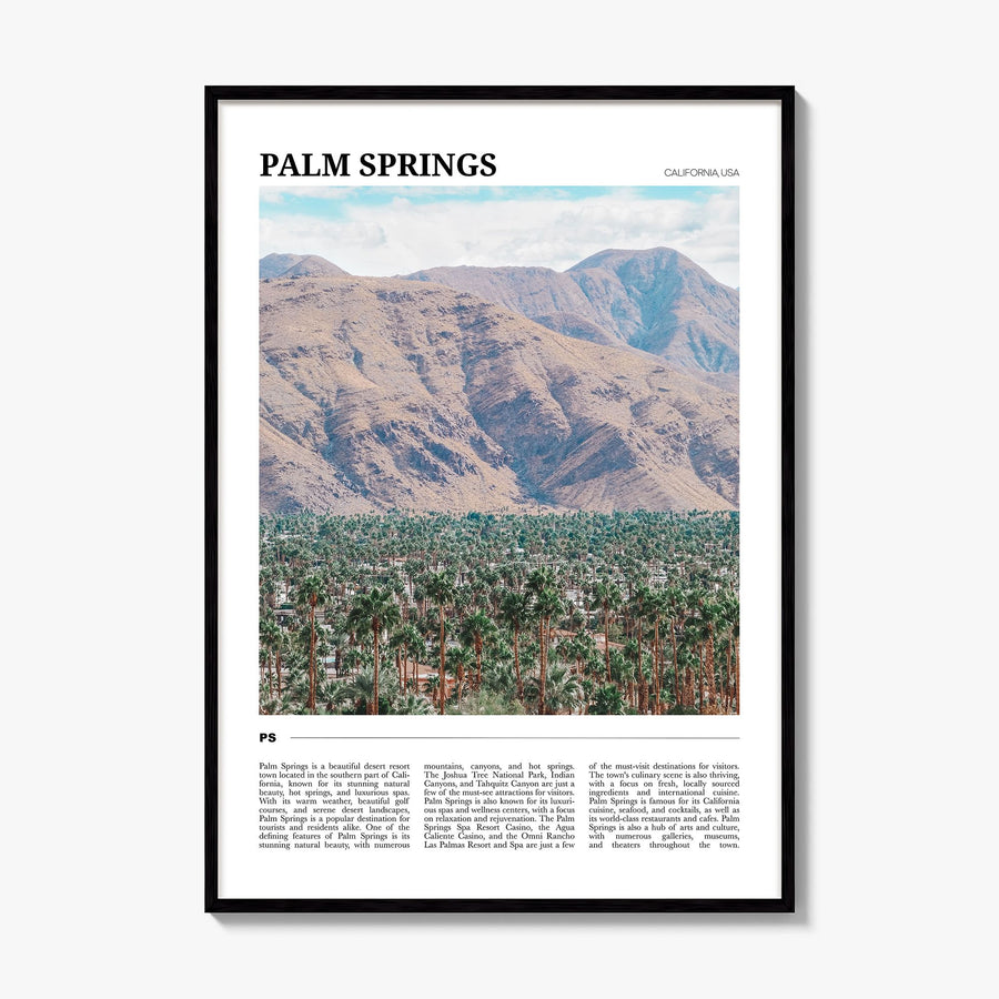 Palm Springs Travel No 2 Poster, framed poster mockup