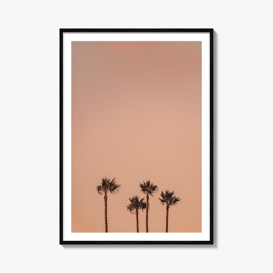 Palm Trees no. 7 colorful photo poster – vertical wall art, unframed print shown in interior mockup