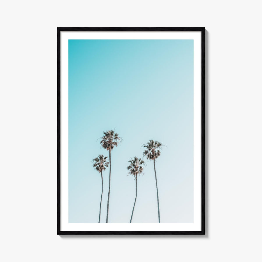 Palm Trees no. 8 colorful photo poster – vertical wall art, unframed print shown in interior mockup