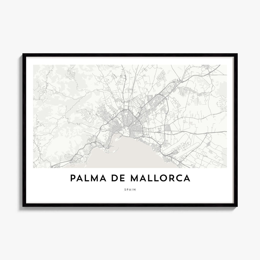 Palma de Mallorca Map Poster, framed poster mockup