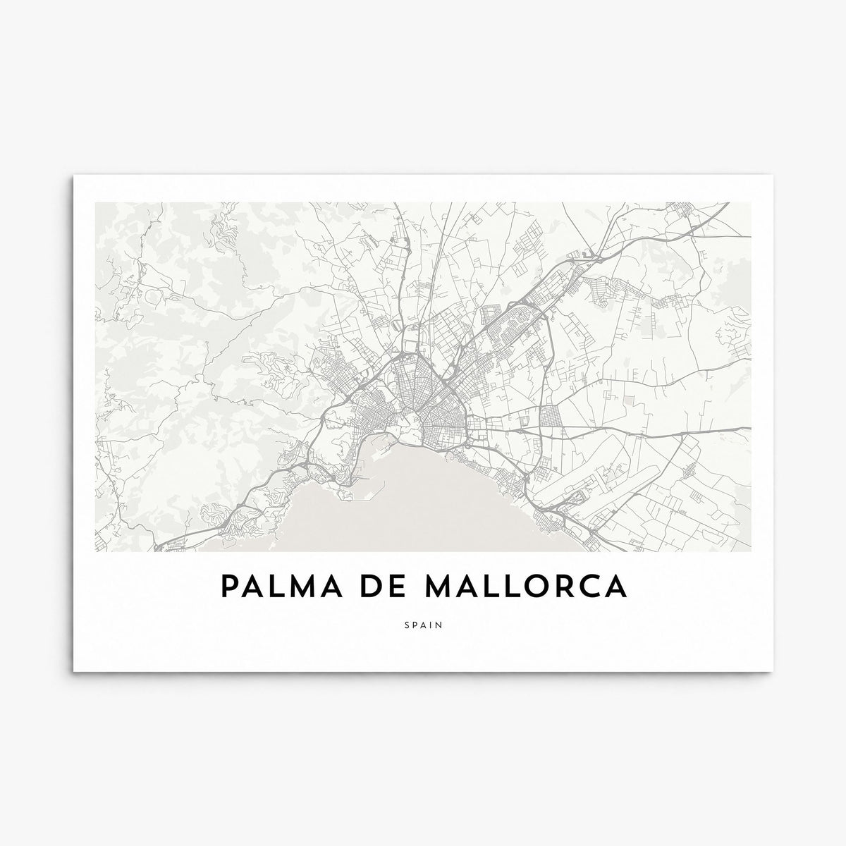 Palma de Mallorca Map Poster, print only (unframed)