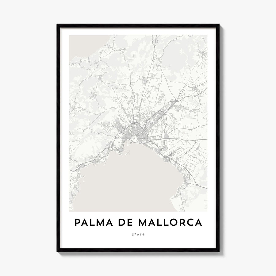 Palma de Mallorca Map Poster, framed poster mockup