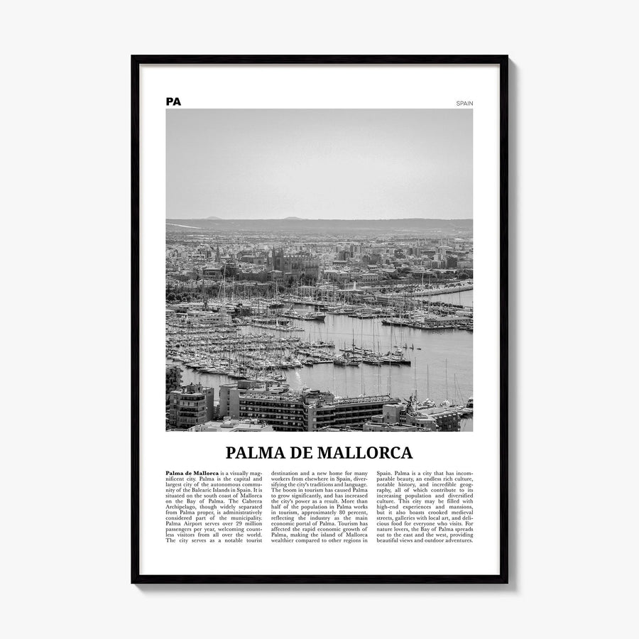 Palma de Mallorca Newspaper No 1 Poster, framed poster mockup