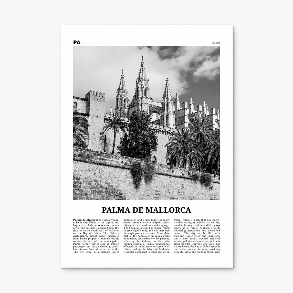 Palma de Mallorca Newspaper No 2 Poster, print only (unframed)
