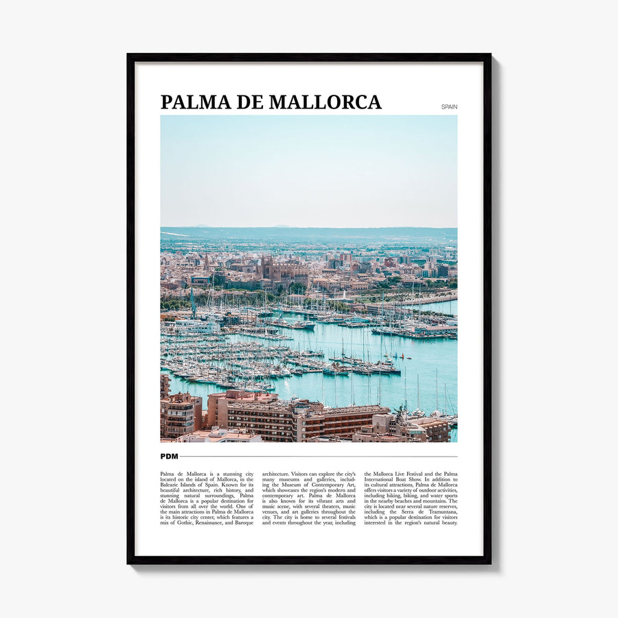 Palma de Mallorca Travel Poster, framed poster mockup