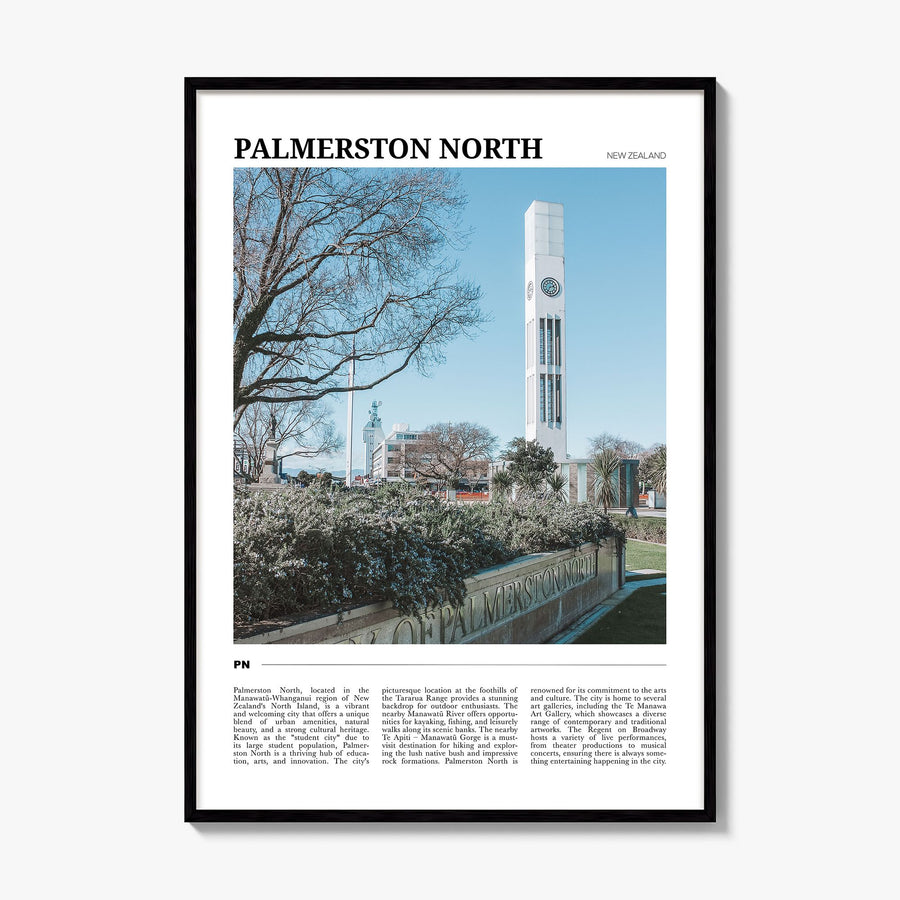 Palmerston North Travel Poster, framed poster mockup
