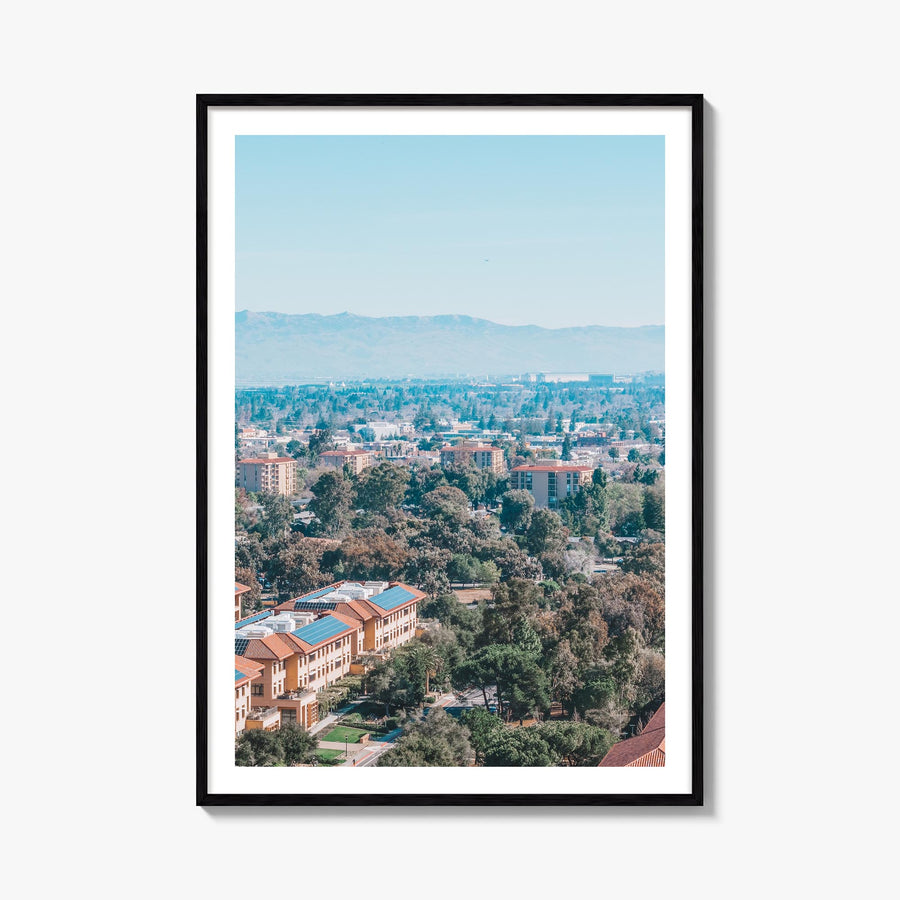 Palo Alto colorful photo poster of California, USA – vertical wall art, unframed print shown in interior mockup