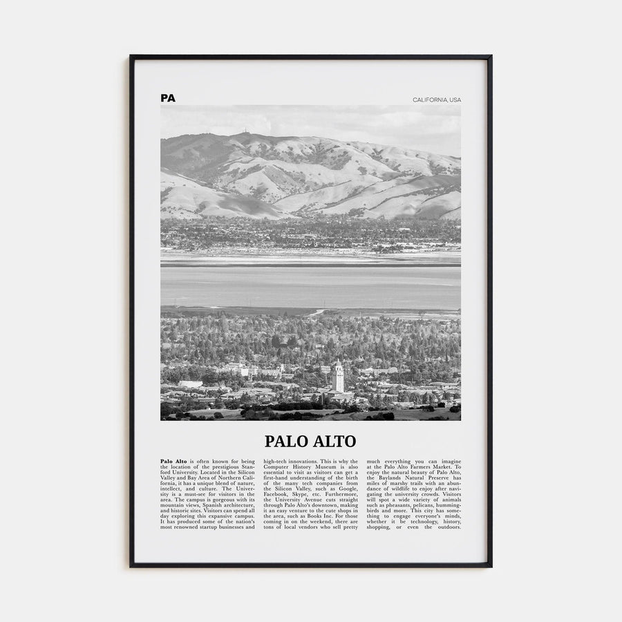 Palo Alto Poster None / 8x12 in Nbourhood Travel B&W Poster