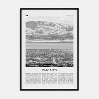 Palo Alto Poster Black Wood / 8x12 in Nbourhood Travel B&W Poster