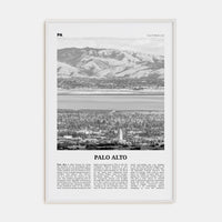 Palo Alto Poster White Wood / 8x12 in Nbourhood Travel B&W Poster