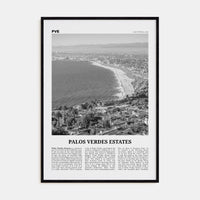 Palos Verdes Estates Poster Black Wood / 8x12 in Nbourhood Travel B&W Poster