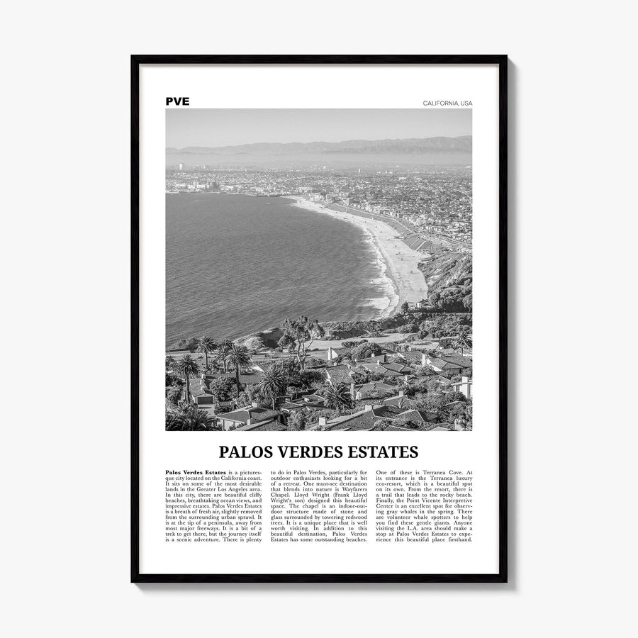 Palos Verdes Estates Newspaper Poster, framed poster mockup