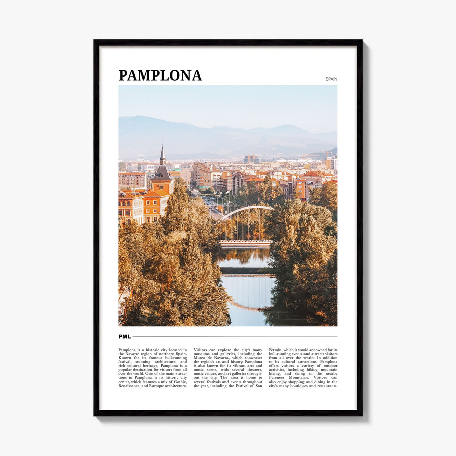 Pamplona Travel Poster, framed poster mockup