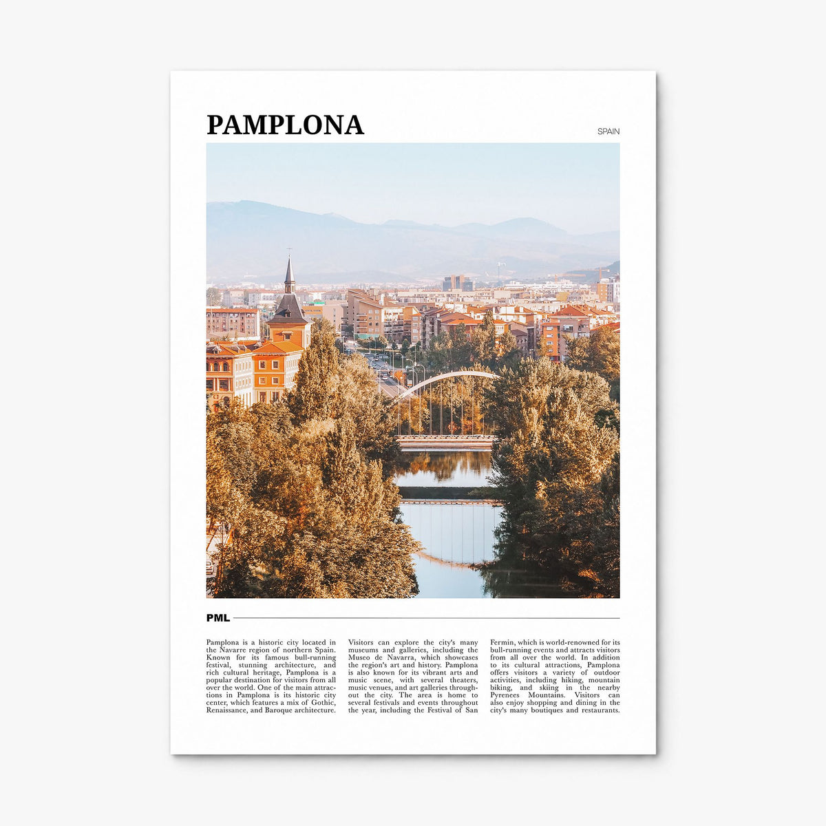Pamplona Travel Poster, print only (unframed)