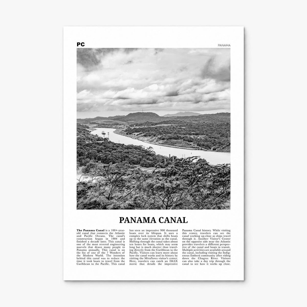 Panama Canal Newspaper Poster, print only (unframed)