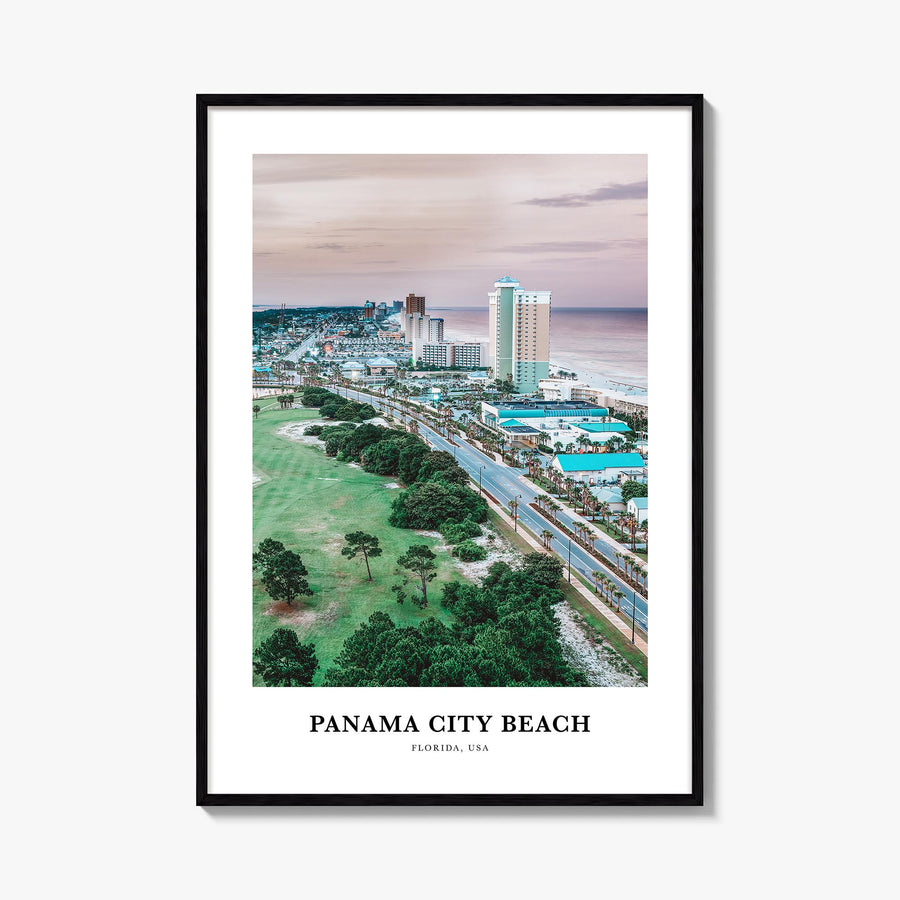 Panama City Beach, Florida colorful classic poster of Florida, USA – vertical wall art, unframed print shown in interior mock
