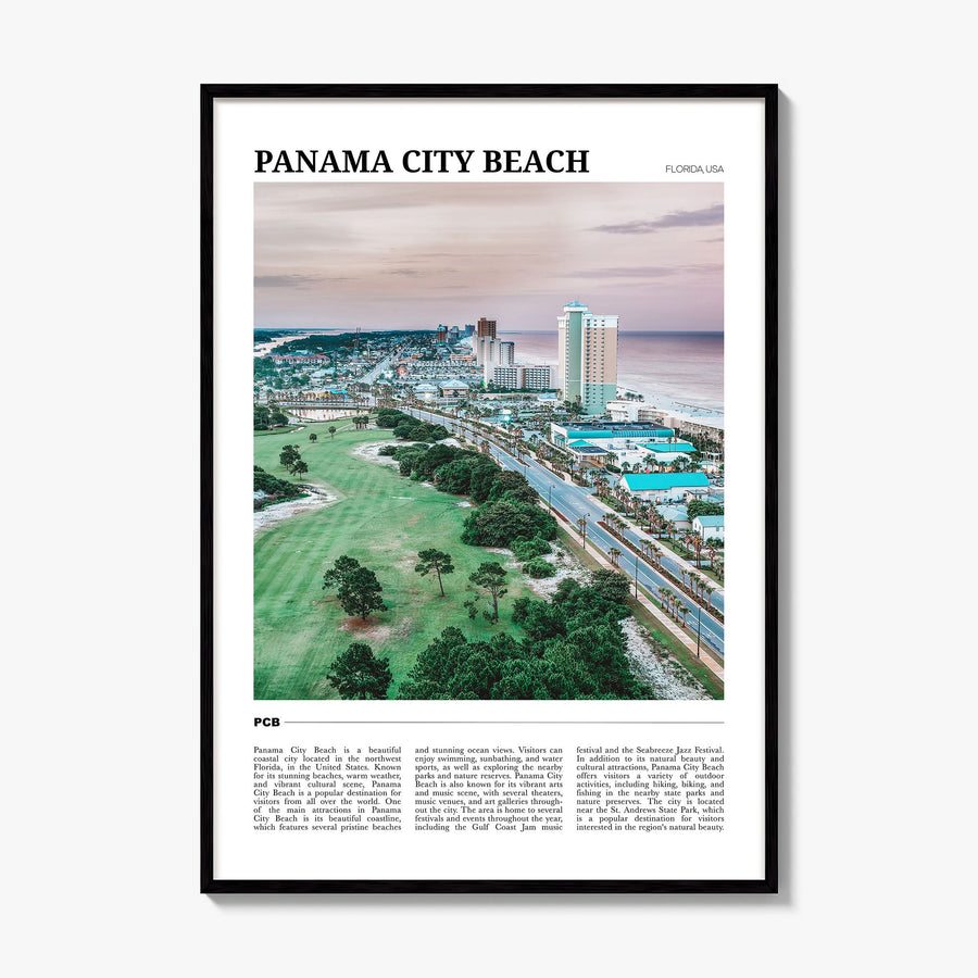 Panama City Beach, Florida Travel Poster, framed poster mockup