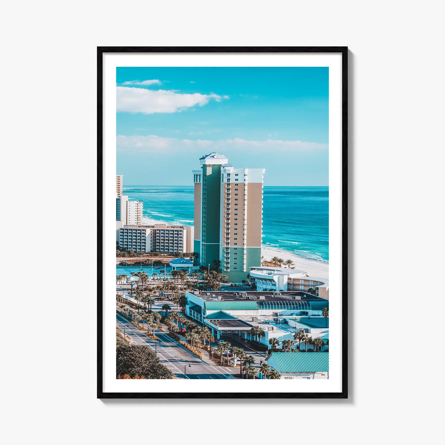 Panama City, Florida colorful photo poster of Florida, USA – vertical wall art, unframed print shown in interior mockup