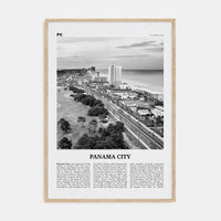 Panama City, Florida Poster Natural Wood / 8x12 in Nbourhood Travel B&W Poster