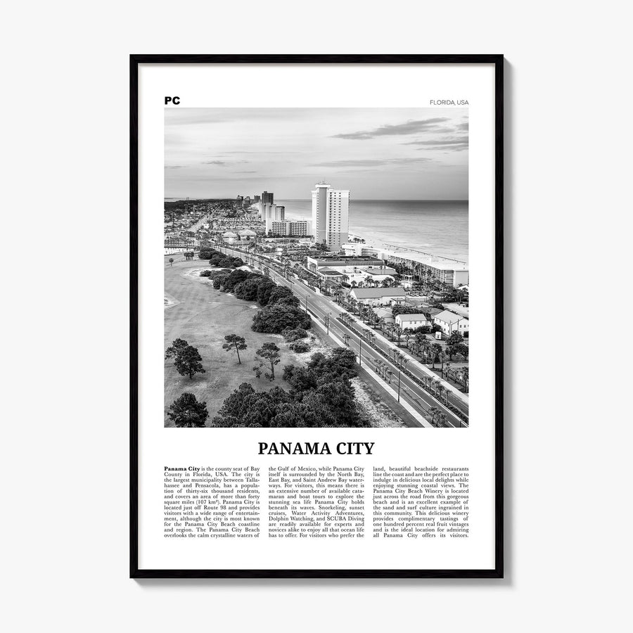 Panama City, Florida Newspaper Poster, framed poster mockup
