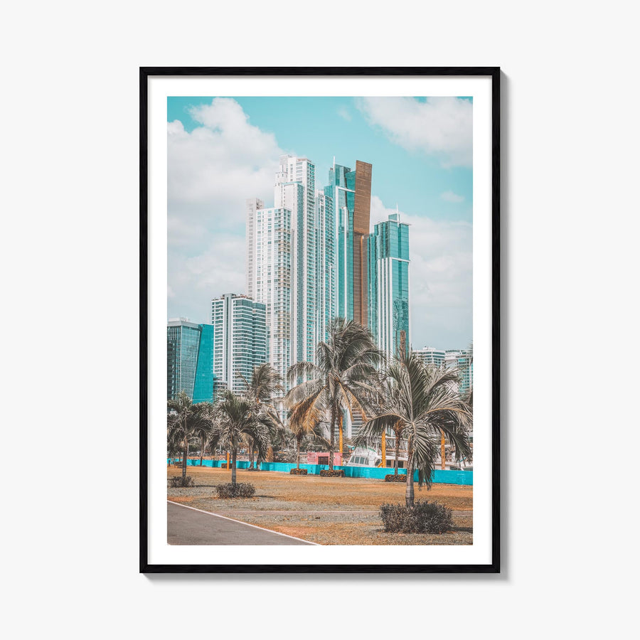 Panama City, Panama colorful photo poster of Panama – vertical wall art, unframed print shown in interior mockup